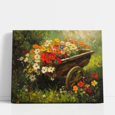 Wildflowers Cart in the Meadow paint by numbers for adults DIY painting kit