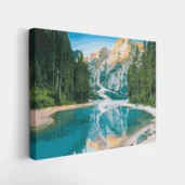 Framed Alpine Forest Lake Reflection paint by numbers landscape wall art