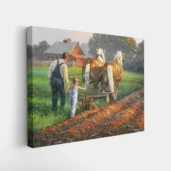 Countryside farm scene paint by numbers DIY wall art