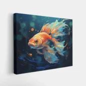 Golden fish underwater paint by numbers DIY wall art
