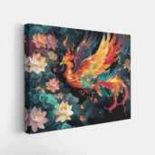 Mythical phoenix lotus paint by numbers wall art
