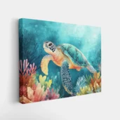 Underwater coral reef turtle paint by numbers wall art