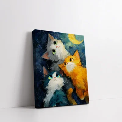 Cats Watching the Night Sky Paint By Numbers For Adults