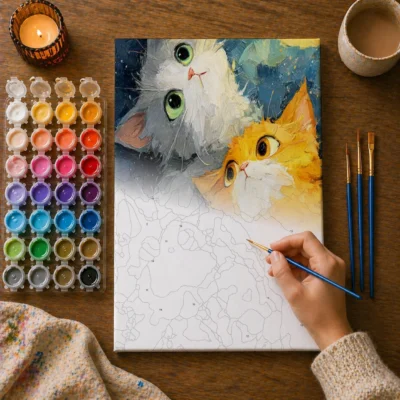 Cats Watching the Night Sky Paint By Numbers For Adults