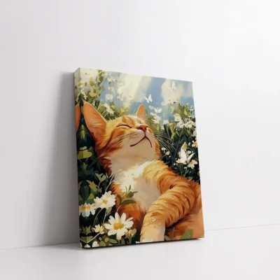 Peaceful Cat in the Meadow Paint By Numbers For Adults