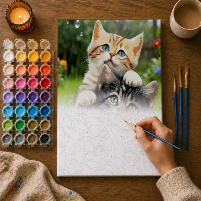Rainy Day For Little Kittens Paint By Numbers For Adults