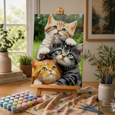 Rainy Day For Little Kittens Paint By Numbers For Adults