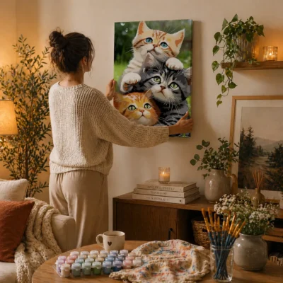 Rainy Day For Little Kittens Paint By Numbers For Adults