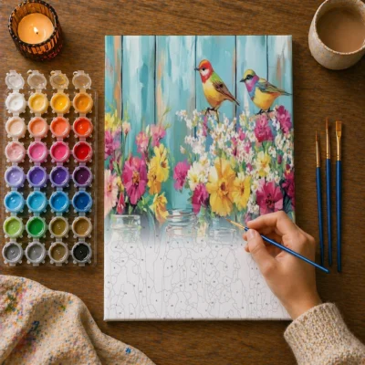 Birds & Wildflowers Paint By Numbers For Adults