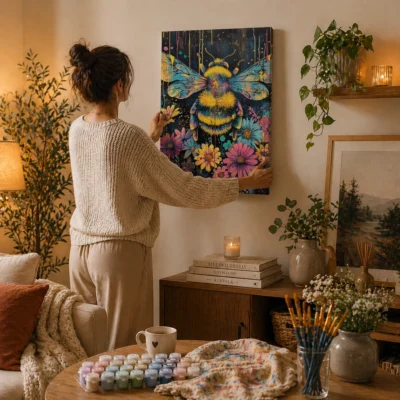 Blooming Bumblebee Paint By Numbers For Adults
