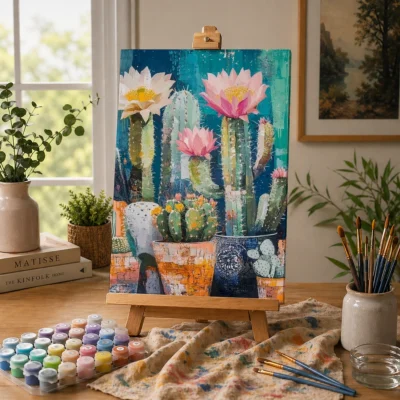 Blooming Cactus Paint By Numbers For Adults