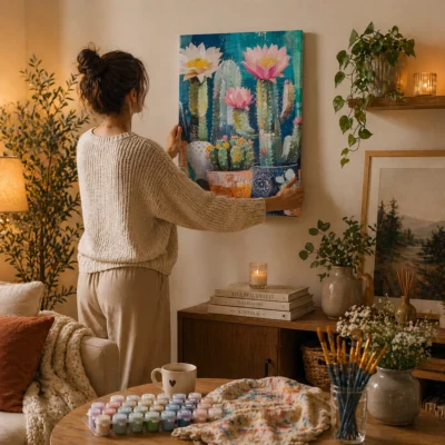 Blooming Cactus Paint By Numbers For Adults