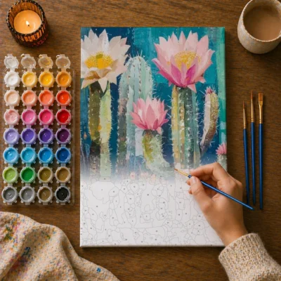 Blooming Cactus Paint By Numbers For Adults