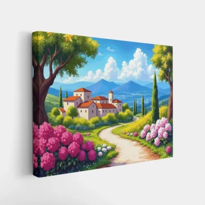 Blooming Country Lane Paint By Numbers For Adults