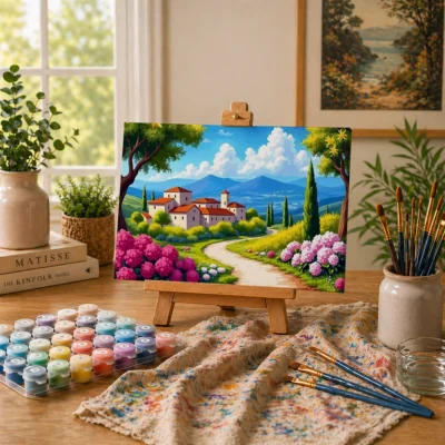Blooming Country Lane Paint By Numbers For Adults