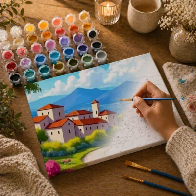 Blooming Country Lane Paint By Numbers For Adults