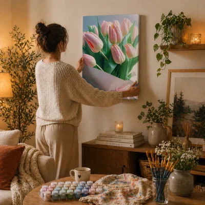 Blush Tulip Bouquet Paint By Numbers For Adults