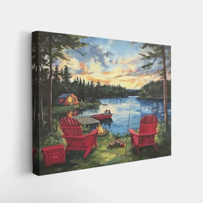 Campfire Lake Evening Paint By Numbers For Adults