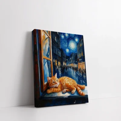 Cat by the Starry Night Window Paint By Numbers For Adults