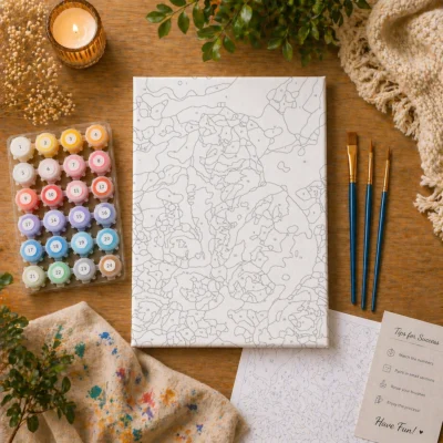 Cat with Butterflies & In Roses Paint By Numbers For Adults