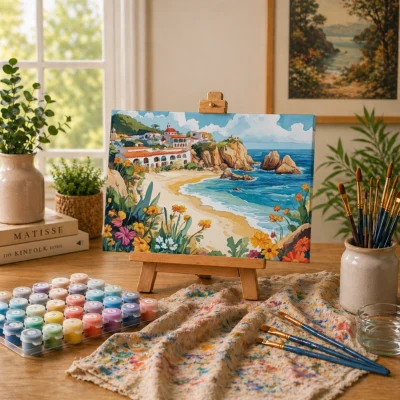 Coastal seaside village Paint By Numbers For Adults