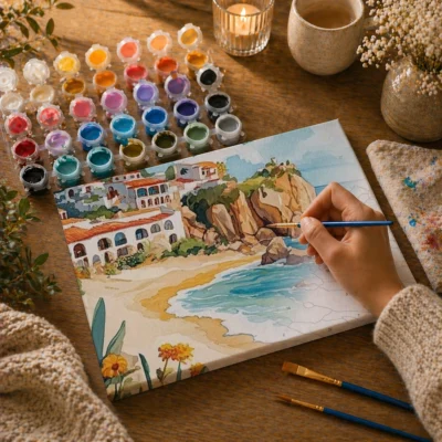 Coastal seaside village Paint By Numbers For Adults