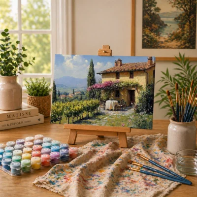 Countryside home with vineyard Paint By Numbers For Adults