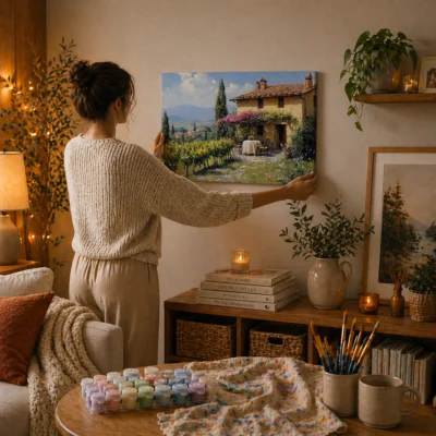 Countryside home with vineyard Paint By Numbers For Adults