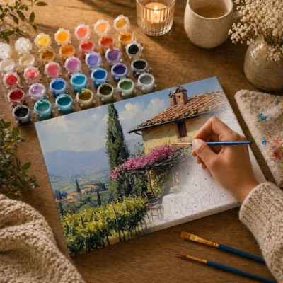 Countryside home with vineyard Paint By Numbers For Adults