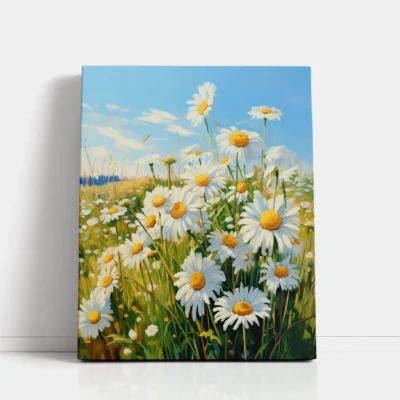 Daisy Meadow Under Blue Sky Paint By Numbers For Adults