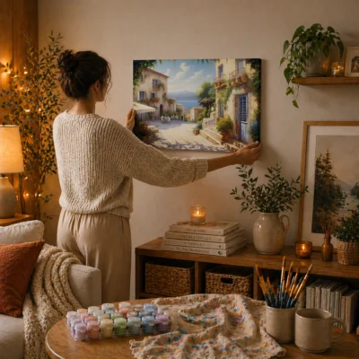 European village lane Paint By Numbers For Adults