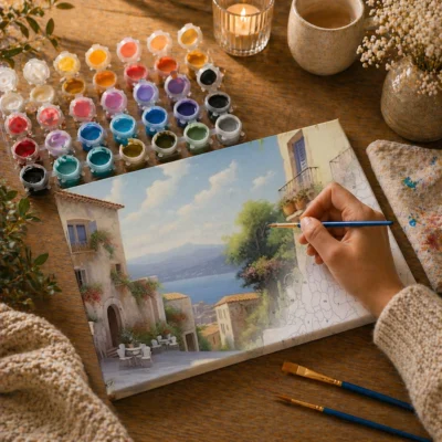 European village lane Paint By Numbers For Adults