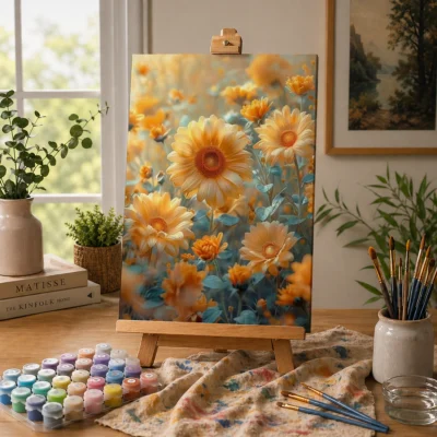 Golden Bloom Garden Paint By Numbers For Adults