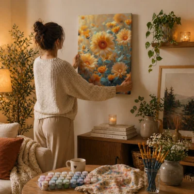 Golden Bloom Garden Paint By Numbers For Adults