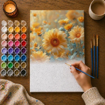 Golden Bloom Garden Paint By Numbers For Adults