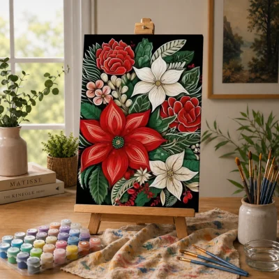 Holiday Floral Charm Paint By Numbers For Adults
