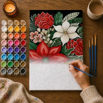 Holiday Floral Charm Paint By Numbers For Adults