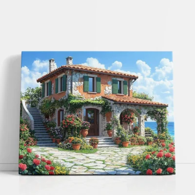 Mediterranean coastal villa Paint By Numbers For Adults