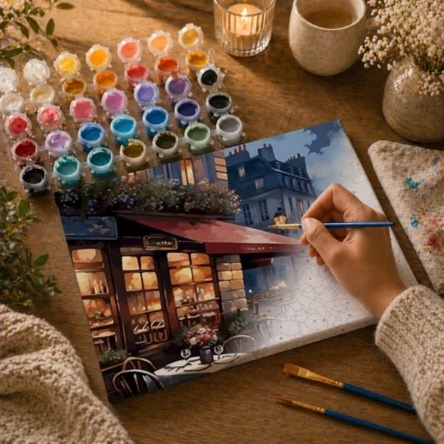 Quiet Street Bistro Paint By Numbers For Adults