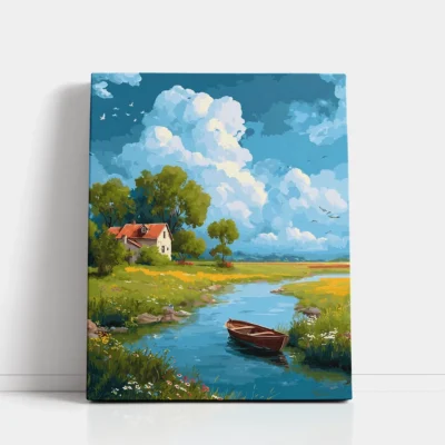 River cottage landscape Paint By Numbers For Adults