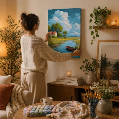 River cottage landscape Paint By Numbers For Adults