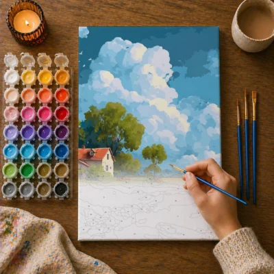 River cottage landscape Paint By Numbers For Adults