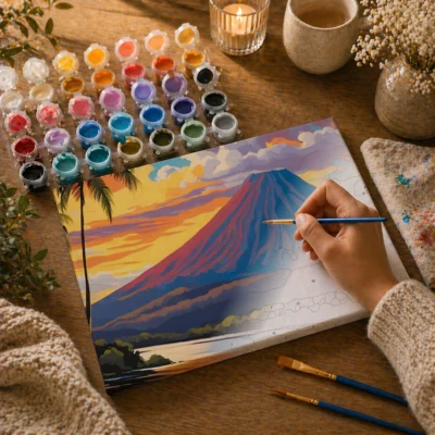 Tropical Evening Glow Paint By Numbers For Adults