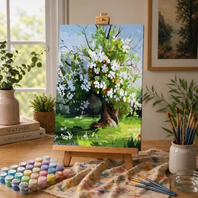 White blossom tree Paint By Numbers For Adults