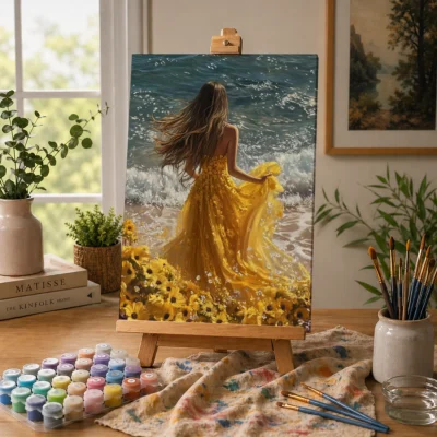 She Blooms by the Sea Paint By Numbers For Adults