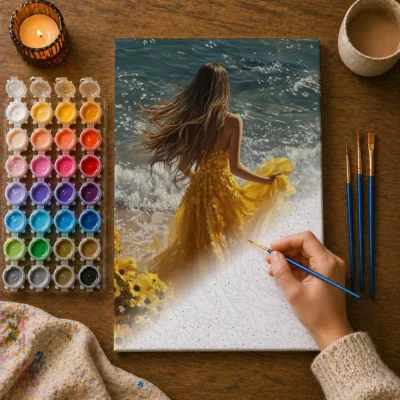 She Blooms by the Sea Paint By Numbers For Adults