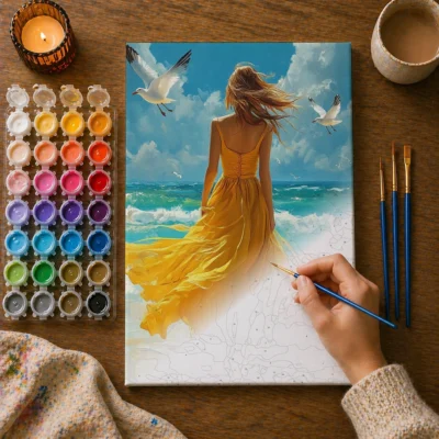 She Walks with the Tide Paint By Numbers For Adults