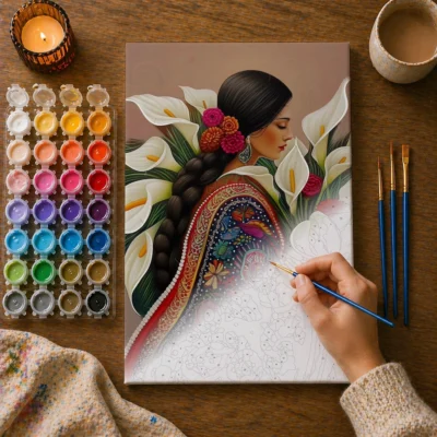 Strength Woven in Bloom Paint By Numbers For Adults