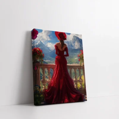 The Lady in Crimson Paint By Numbers For Adults