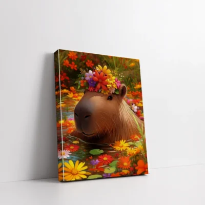 Capybara's Floral Daydream Paint By Numbers For Adults